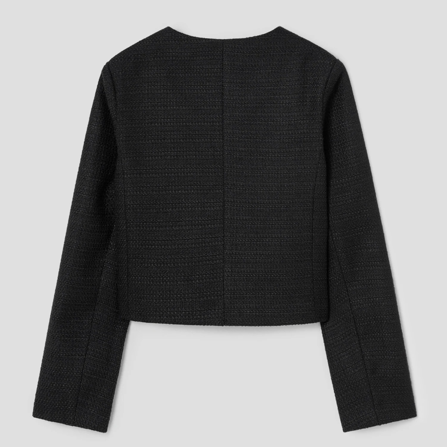 8 seconds Tweed Short Jacket – Black