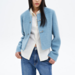 8 seconds Boucle Buckle Short Jacket – Sky Blue