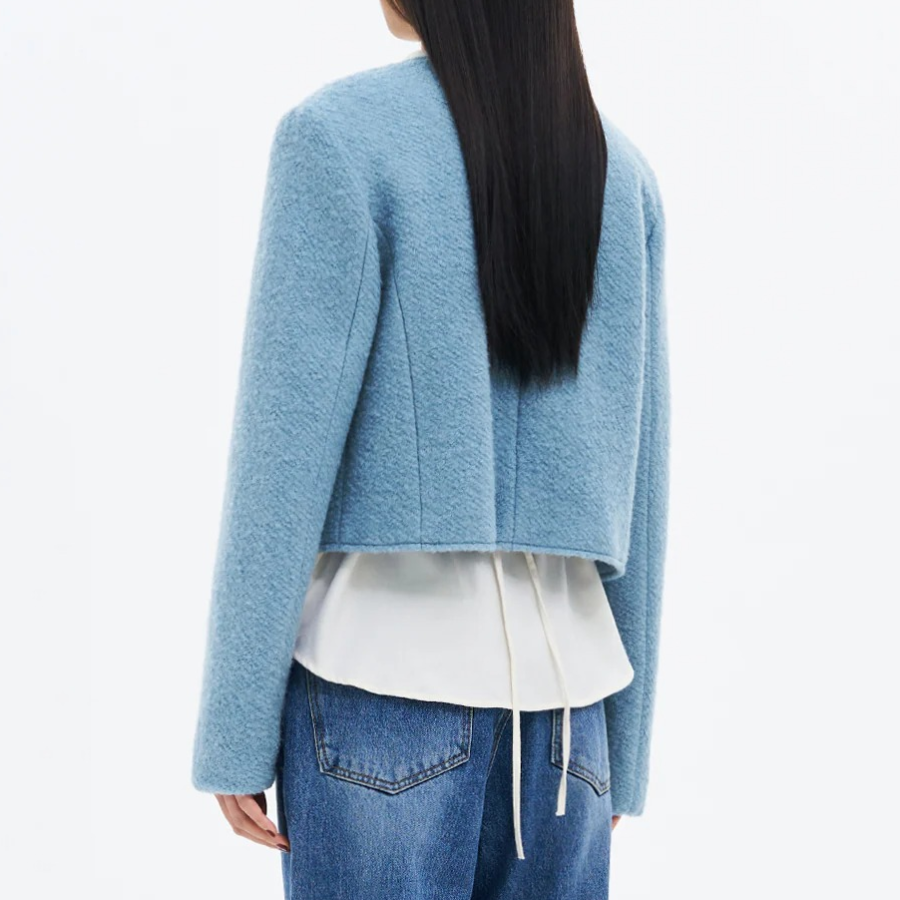 8 seconds Boucle Buckle Short Jacket – Sky Blue