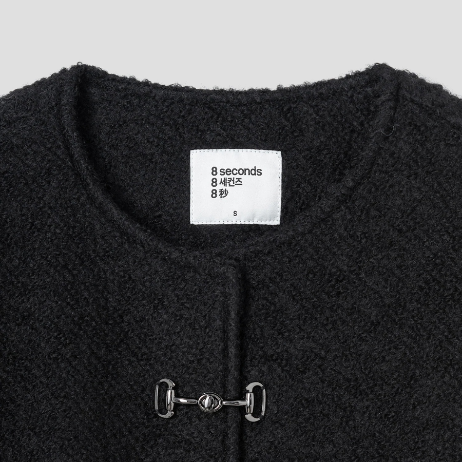 8 seconds Boucle Buckle Short Jacket – Black