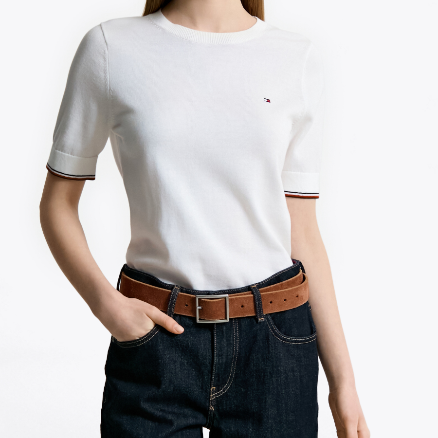 TOMMY HILFIGER [Official Headquarters] Cotton Crewneck Stitch Sweater