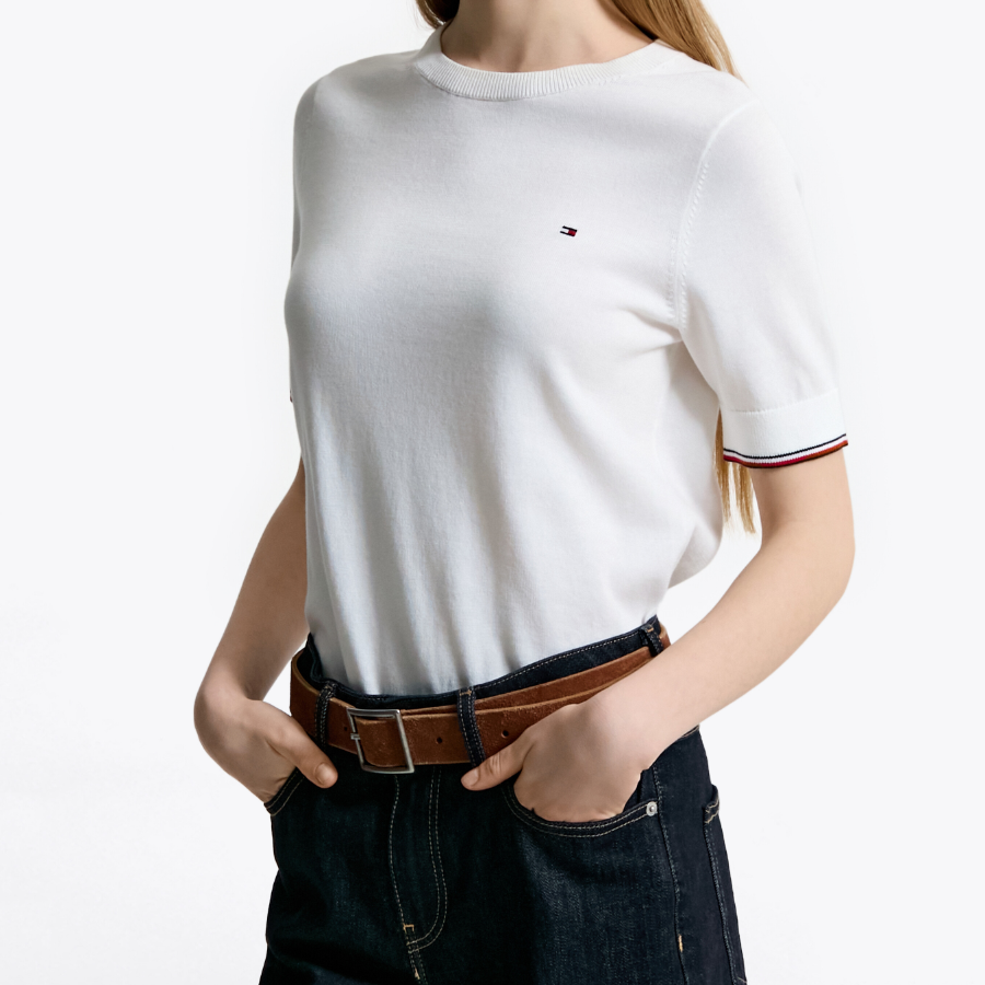 TOMMY HILFIGER [Official Headquarters] Cotton Crewneck Stitch Sweater