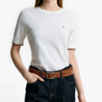 TOMMY HILFIGER [Official Headquarters] Cotton Crewneck Stitch Sweater