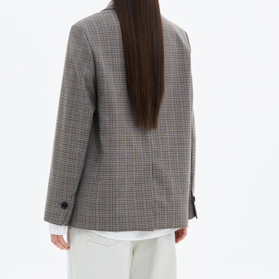 8 seconds Checked Tailored Jacket – Grey