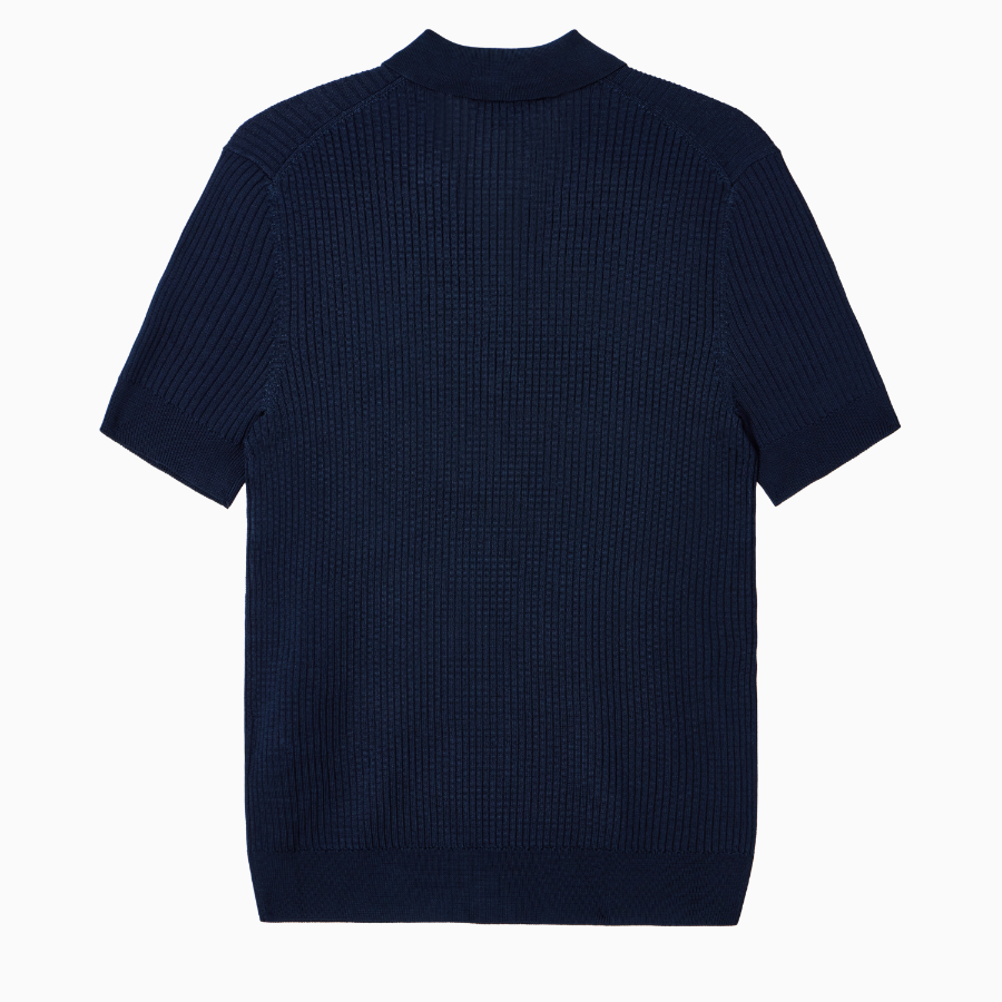 TOMMY HILFIGER [Official Headquarters] Ribbed Button Polo Sweater