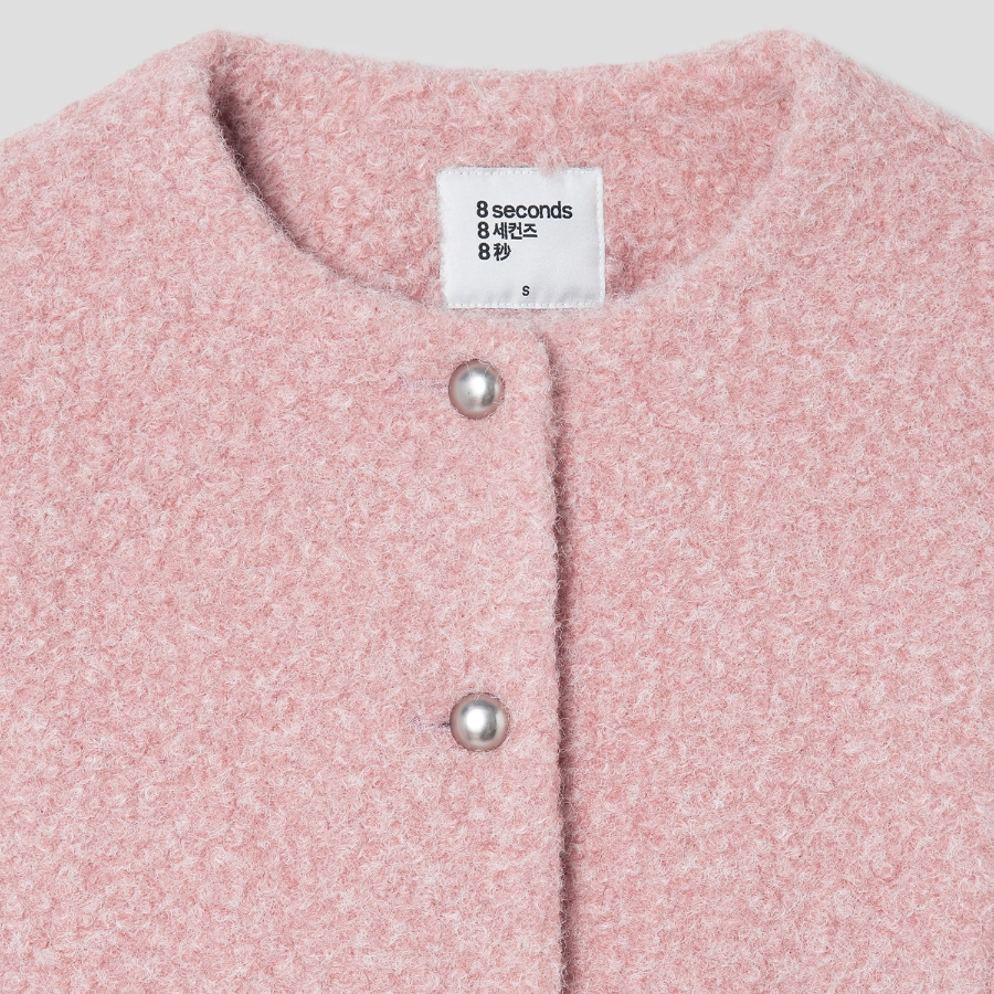 8 seconds Pink Boucle Tweed Jacket – Light Pink