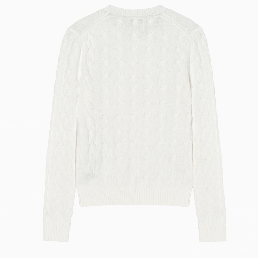 TOMMY HILFIGER [Official Headquarters] Cotton Cable Crewneck Sweater