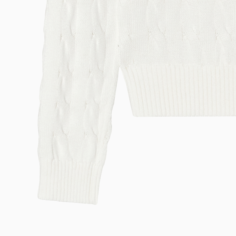 TOMMY HILFIGER [Official Headquarters] Cotton Cable Crewneck Sweater