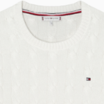 TOMMY HILFIGER [Official Headquarters] Cotton Cable Crewneck Sweater