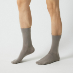 JAJU Cotton Non-Pressure Plain Socks – Grey
