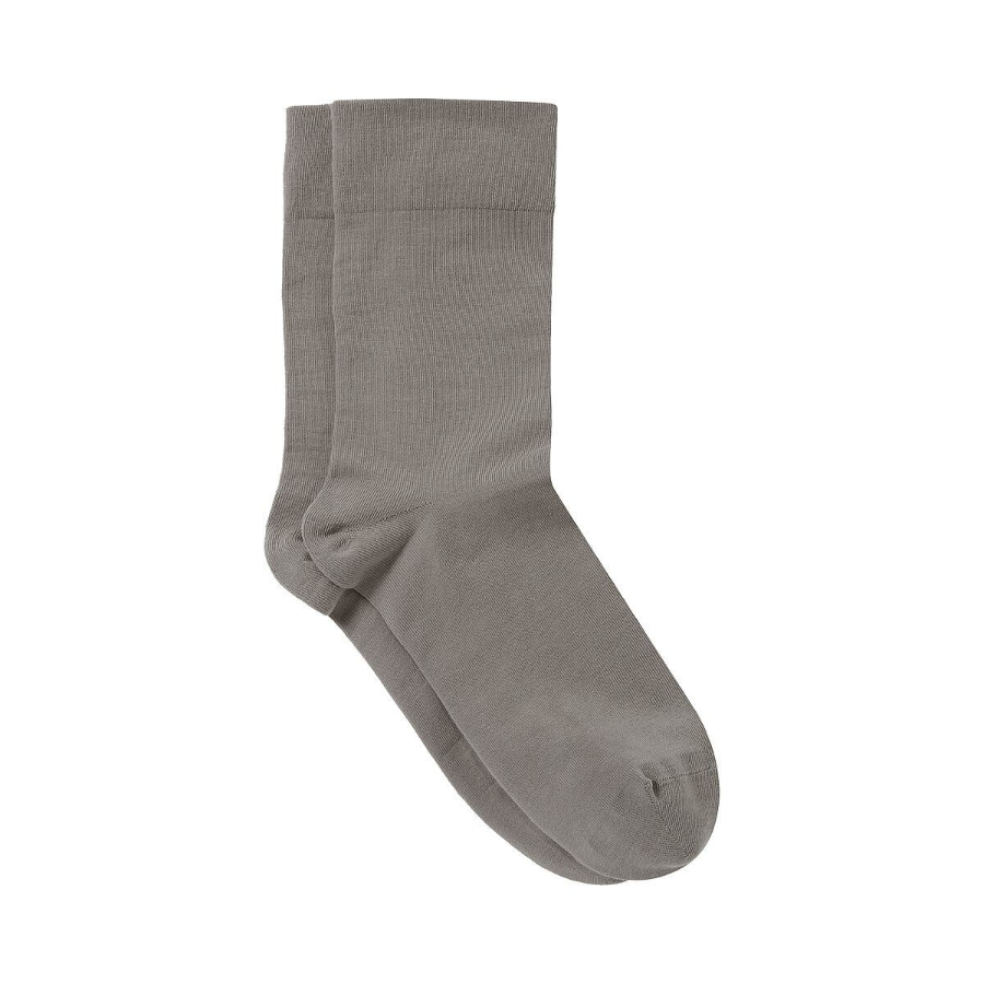 JAJU Cotton Non-Pressure Plain Socks – Grey