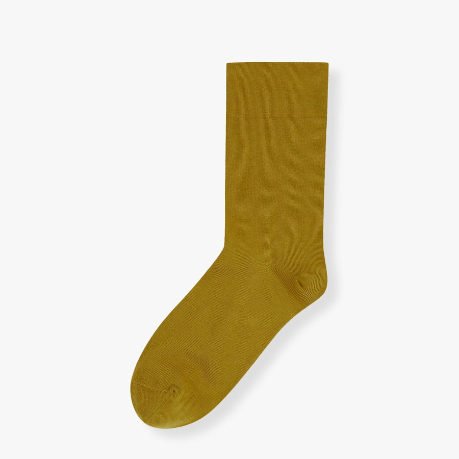 JAJU Cotton Non-Pressure Plain Socks – Olive