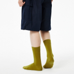JAJU Cotton Non-Pressure Plain Socks – Olive
