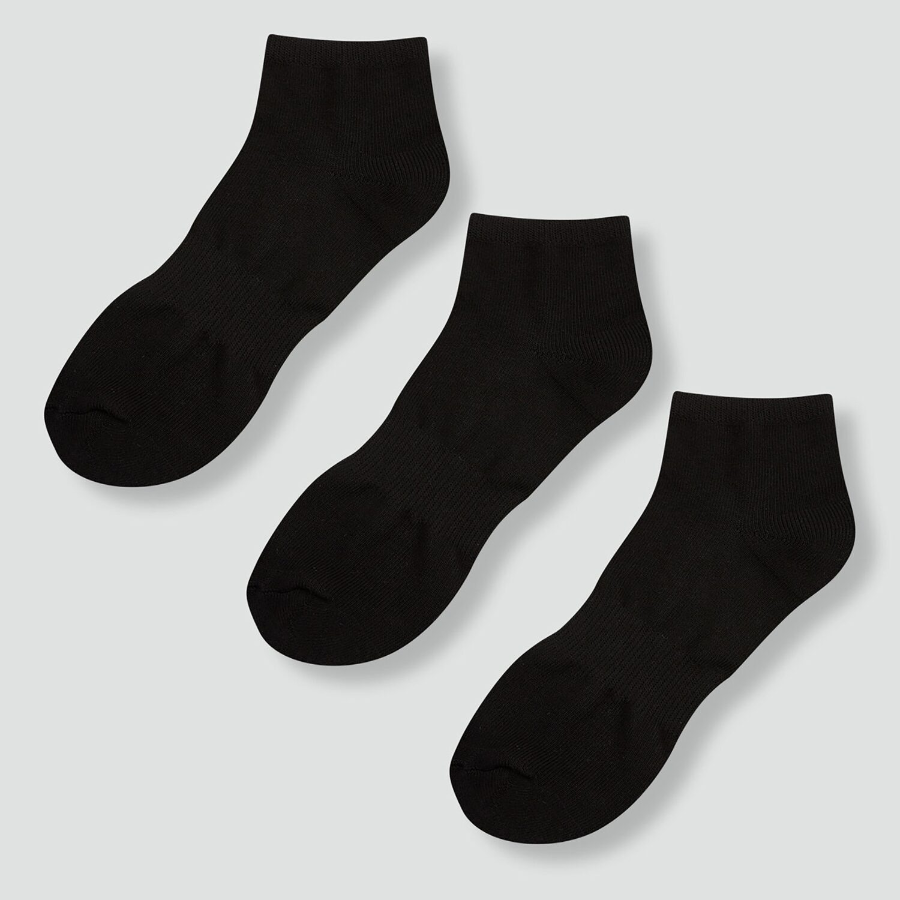 JAJU Active Support Sneaker Socks 3-Pack – Black