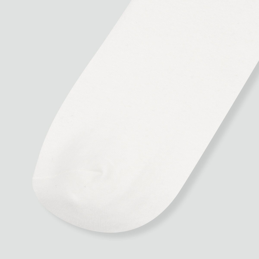 JAJU Cotton Rib Ankle Socks 5-Pack – White