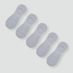 JAJU Cotton High-Cut No-Show Socks 5-Pack – Melange Grey