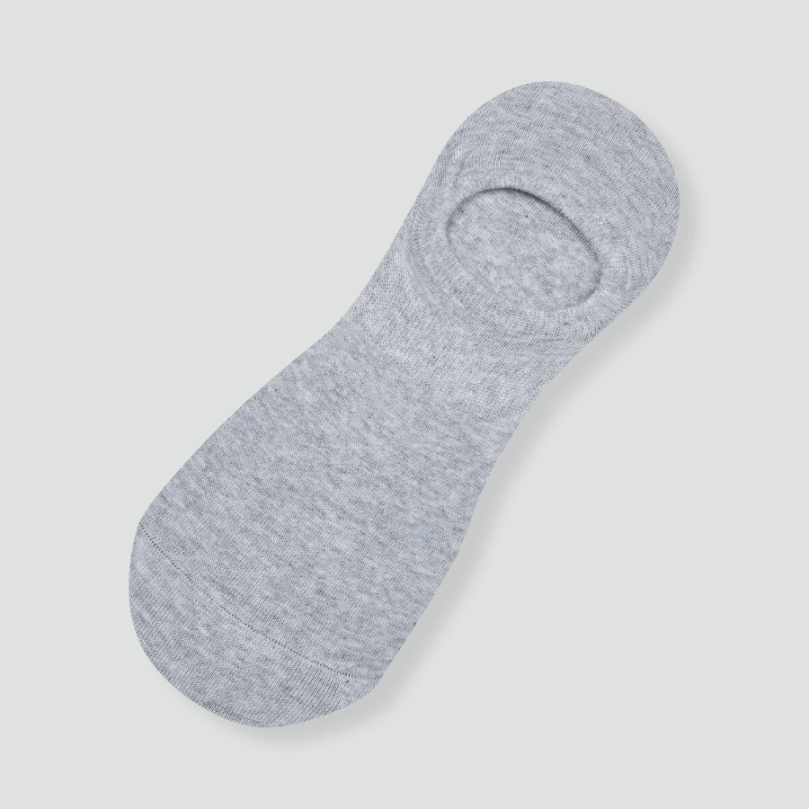 JAJU Cotton High-Cut No-Show Socks 5-Pack – Melange Grey