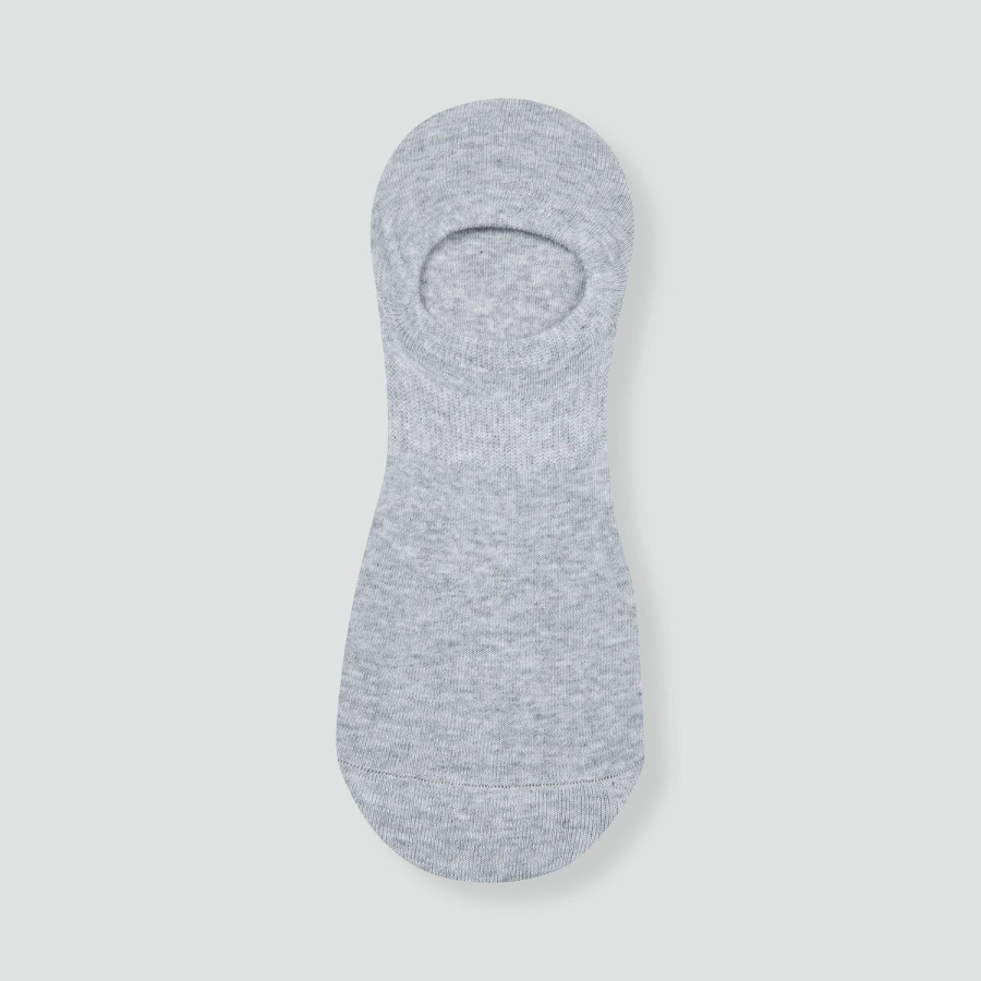 JAJU Cotton High-Cut No-Show Socks 5-Pack – Melange Grey