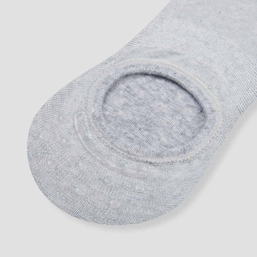 JAJU Cotton High-Cut No-Show Socks 5-Pack – Melange Grey