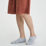 JAJU Cotton High-Cut No-Show Socks 5-Pack – Melange Grey