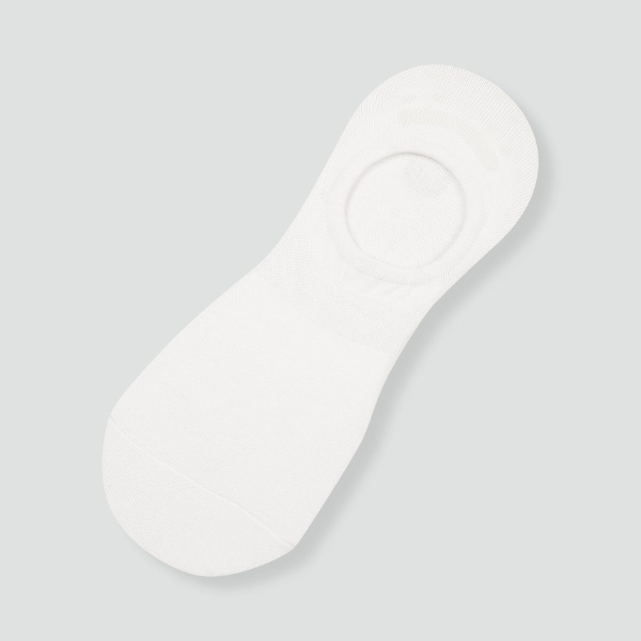 JAJU Cotton High-Cut No-Show Socks 5-Pack – White
