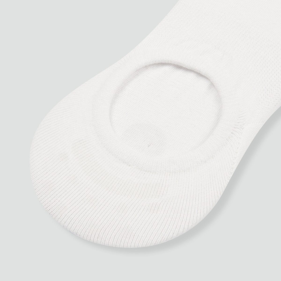JAJU Cotton High-Cut No-Show Socks 5-Pack – White