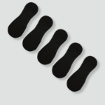 JAJU Cotton High-Cut No-Show Socks 5-Pack – Black
