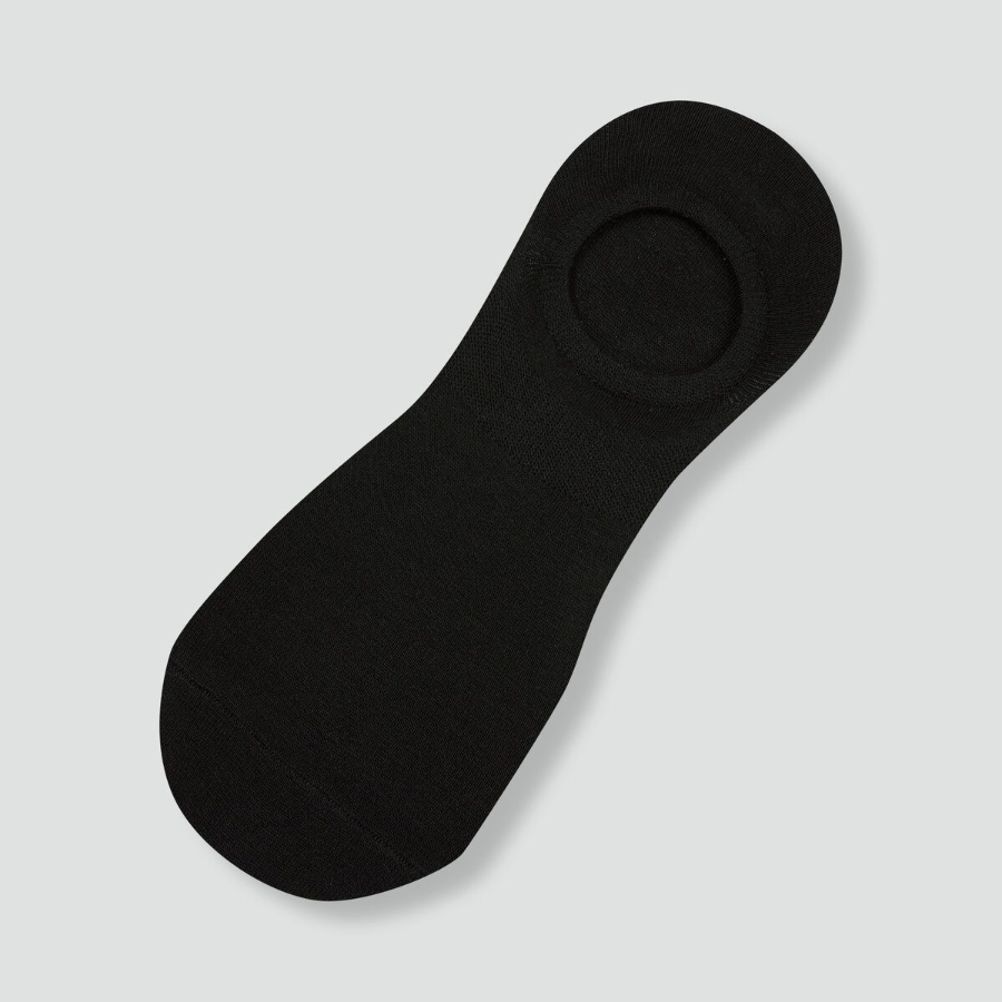 JAJU Cotton High-Cut No-Show Socks 5-Pack – Black