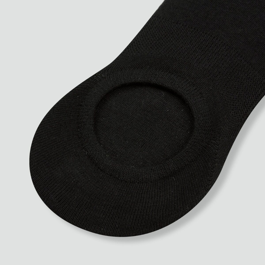 JAJU Cotton High-Cut No-Show Socks 5-Pack – Black