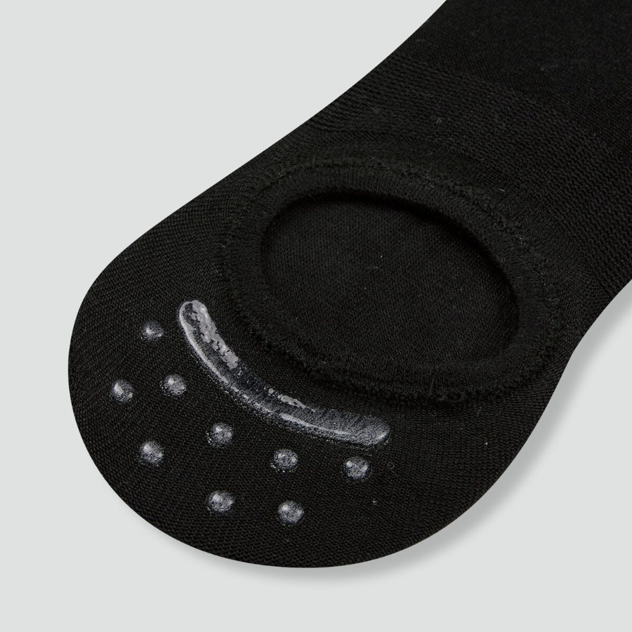 JAJU Cotton High-Cut No-Show Socks 5-Pack – Black