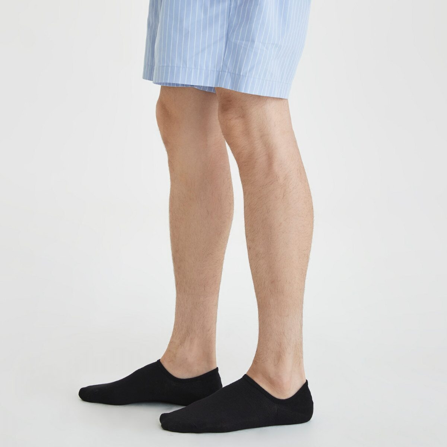 JAJU Cotton High-Cut No-Show Socks 5-Pack – Black