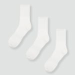 JAJU Active Support Mid-Crew Socks 3-Pack – White