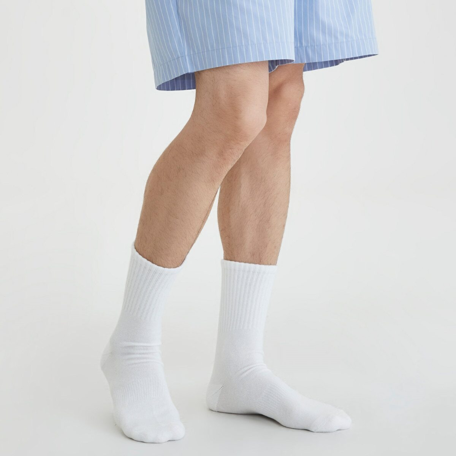 JAJU Active Support Mid-Crew Socks 3-Pack – White