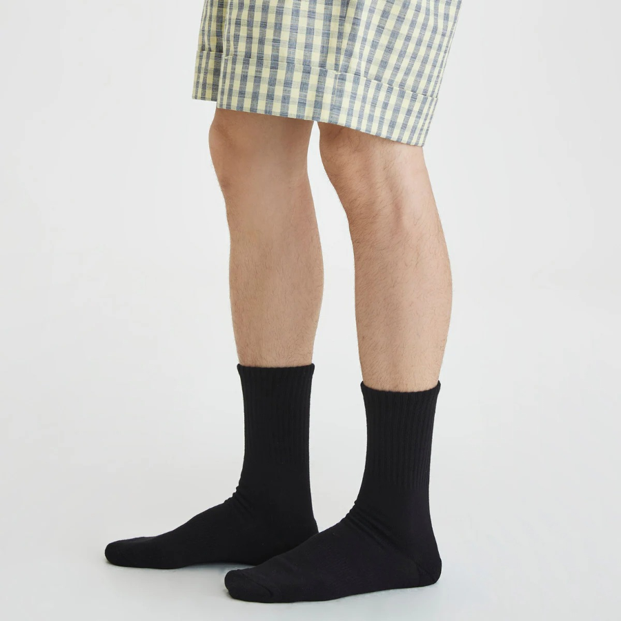 JAJU Active Support Mid-Crew Socks 3-Pack – Black