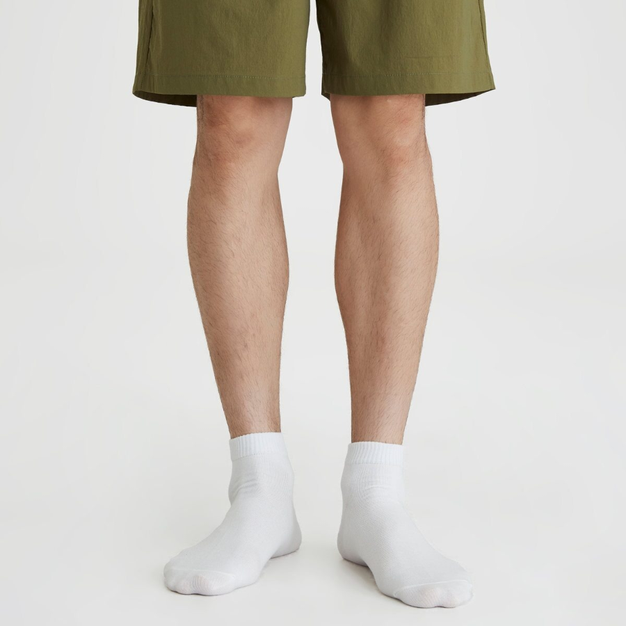 JAJU Cotton Ankle Socks 5-Pack – White