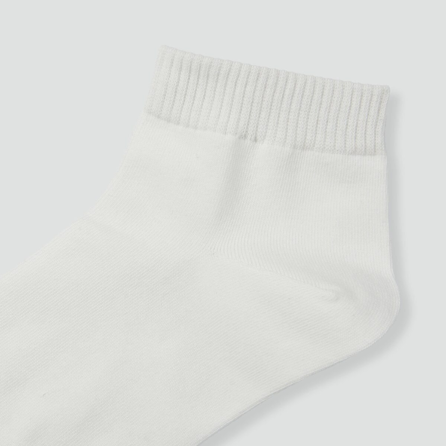 JAJU Cotton Ankle Socks 5-Pack – White