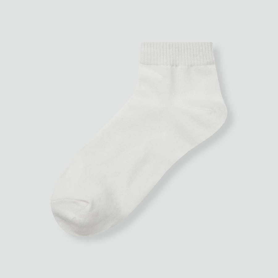 JAJU Cotton Ankle Socks 5-Pack – White