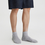 JAJU Cotton Ankle Socks 5-Pack – Melange Grey