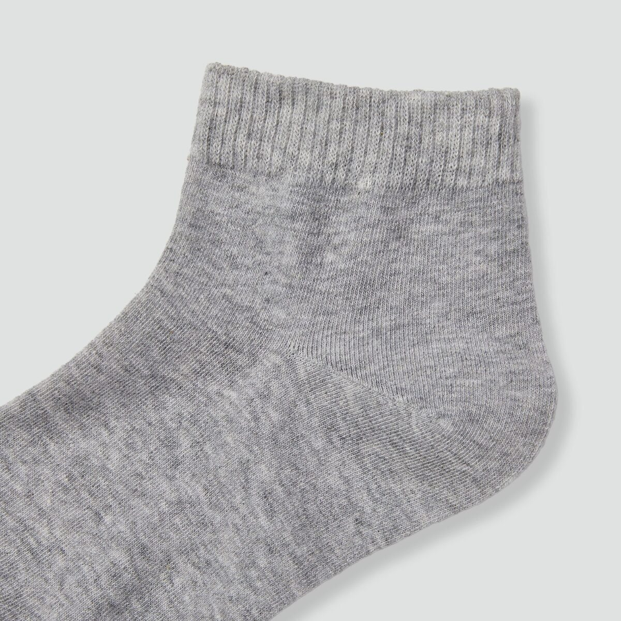JAJU Cotton Ankle Socks 5-Pack – Melange Grey