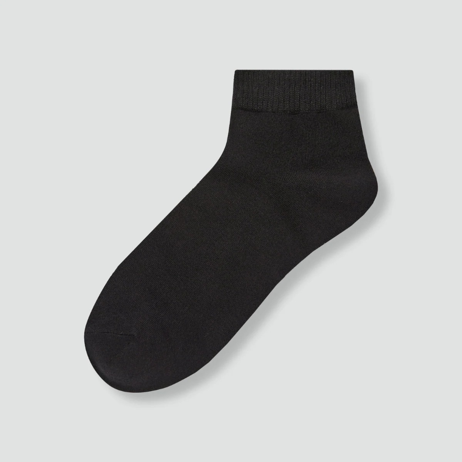 JAJU Cotton Ankle Socks 5-Pack – Black