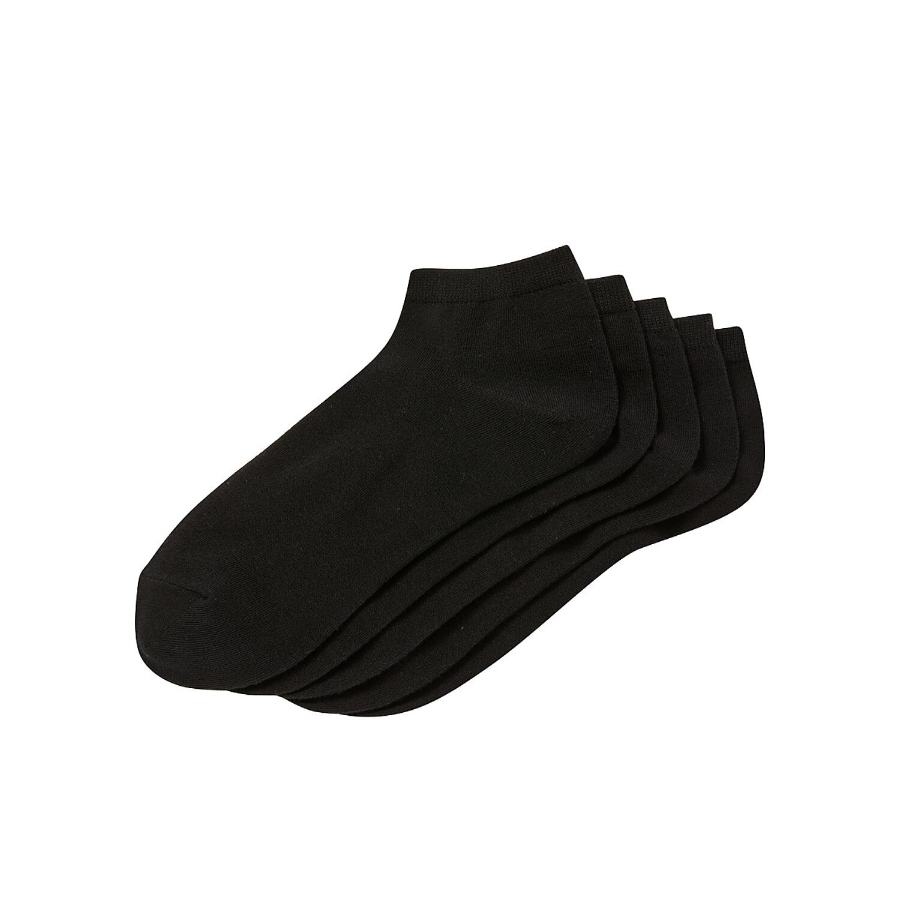 JAJU Cotton Sneaker Socks 5-Pack – Black