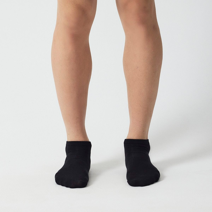 JAJU Cotton Sneaker Socks 5-Pack – Black