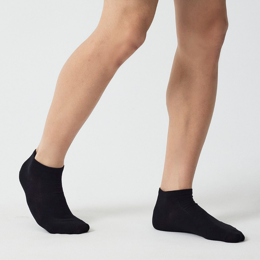 JAJU Cotton Sneaker Socks 5-Pack – Black