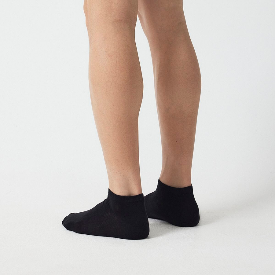 JAJU Cotton Sneaker Socks 5-Pack – Black