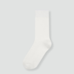 JAJU Cotton Ribbed Long Socks – White