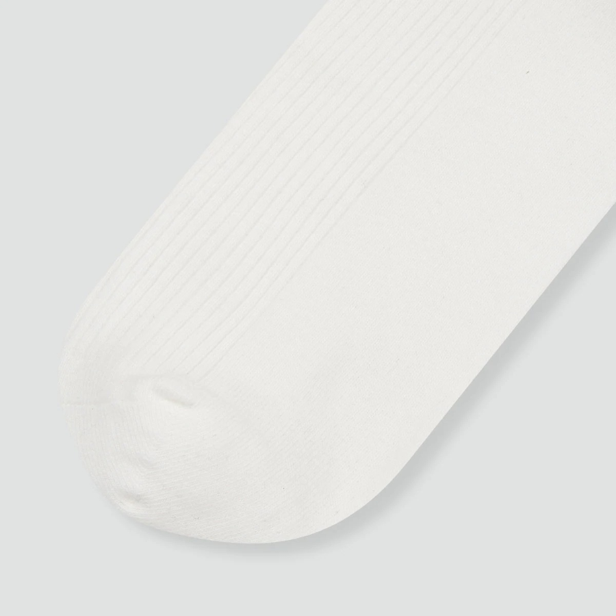 JAJU Cotton Ribbed Long Socks – White