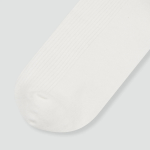 JAJU Cotton Ribbed Long Socks – White