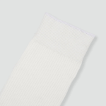 JAJU Cotton Ribbed Long Socks – White