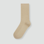 JAJU Cotton Ribbed Long Socks – Beige