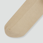 JAJU Cotton Ribbed Long Socks – Beige